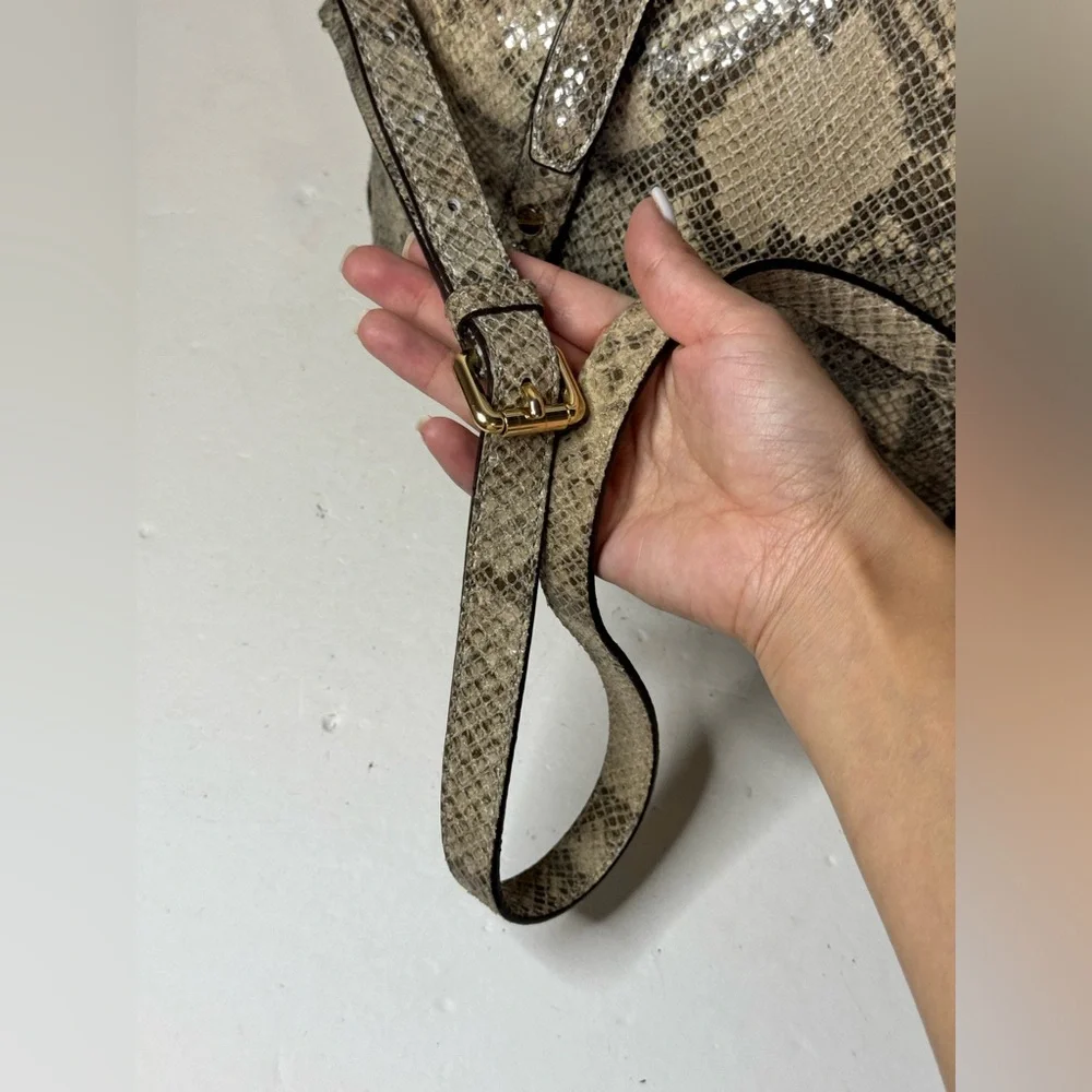 Michael Kors Leather Snakeskin Handbag Satchel Crossbody Bag